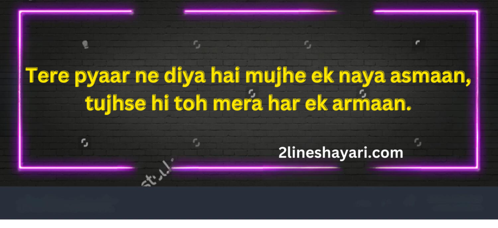 2 Line Love Shayari in Hindi English