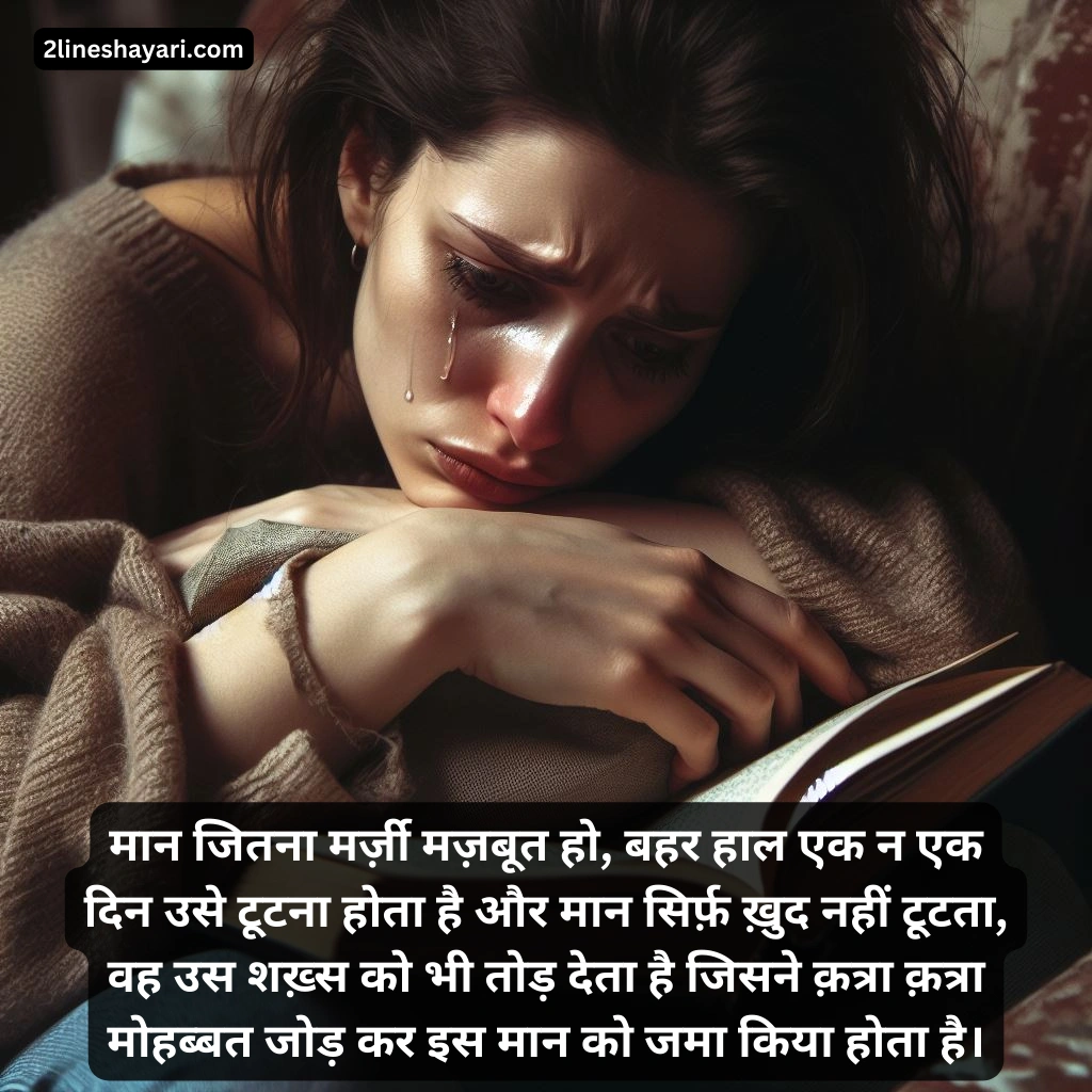 Broken heart shayari 2 lines in hindi