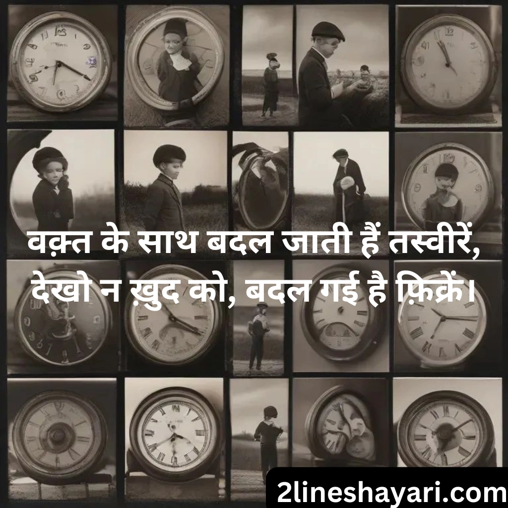 वक़्त शायरी 2 लाइन्स वक़्त का सफर Waqt Shayari 2 Lines