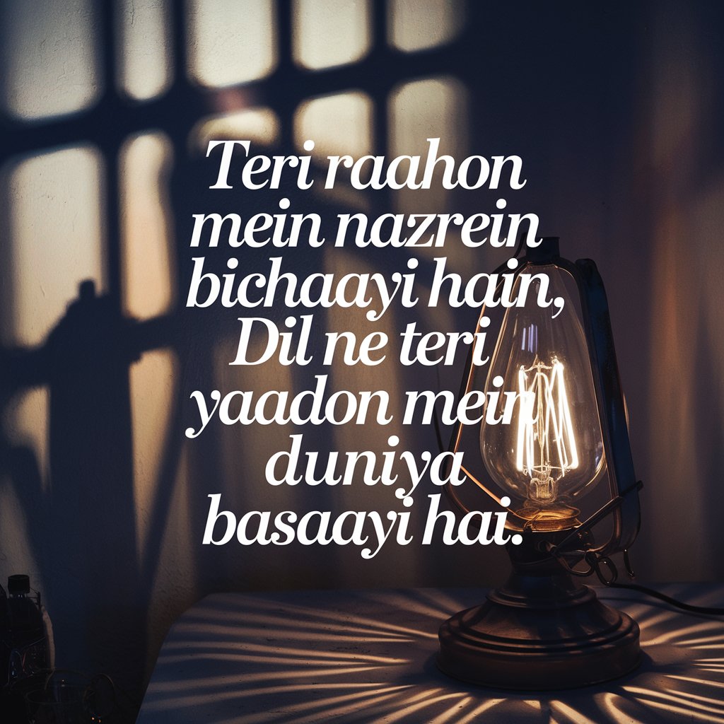 Welcome to the enchanting world of intezar shayari, where every line captures the essence of waiting and longing. This collection features an exquisite range of intezaar shayari, including intezar shayari 2 lines in Hindi and intezar shayari hindi 2 line, each echoing deep emotions. Dive into the beautiful verses of intezar shayari gulzar and explore the intricacies of intezar shayari rekhta, offering a blend of traditional and contemporary expressions of love. Feel the heartfelt sentiments with intezar shayari for gf and find the perfect words to convey your feelings. Whether it's the anticipation expressed through call ka intezar shayari or the aching emotions in intezar shayari in hindi love, this collection covers it all. Share your feelings with message ka intezar shayari, or use the poignant intezaar shayari in English mein to touch hearts across languages. From classic tales like intezaar shayari laila majnu to the passionate intezar shayari in hindi, you’ll discover poetry that resonates deeply. If you're seeking an attitude, check out intezar shayari hindi attitude and intezar attitude shayari that express your feelings with flair. Experience the pain of longing with intezar hai aapki shayari and intezar aur shayari that beautifully articulate your heart's desires. In moments of solitude, intezaar akelapan shayari speaks to the soul, while intezar shayari quotes encapsulate the emotions in few words. With options for every occasion, including intezar shayari hindi and intezar sad shayari, you’ll find the perfect expression for your feelings. Embrace the longing with intezar bhari shayari and discover the best shayari on intezaar that speaks to your heart. For lovers, intezar shayari for boyfriend and intezaar shayari for husband provide the perfect lines to convey deep affection. Explore light-heartedness with intezar shayari funny, and cherish friendships with intezaar shayari for friends that strengthen bonds. Delve into emotional expressions like dost ka intezar shayari urdu and dost ka intezar shayari, sharing moments of connection and understanding. Experience the raw emotions of intezar dil se shayari and dost ke intezar mein shayari that resonate with the heart. Whether you're feeling the pura din intezar shayari or reflecting on your thoughts with intezar shayari english, you’ll find a line that resonates with your spirit. Explore the depth of intezar shayari urdu english and find comfort in knowing you’re not alone in your wait. For those who seek emotional relief, intezaar shayari for love and intezaar shayari for friends will provide solace. Discover humor in intezaar funny shayari and express yourself with intezaar khatam shayari that signals the end of longing. Join us on this poetic journey through shayari intezar karna, where every couplet tells a story and each verse reflects the heart's desires. Embrace the beauty of waiting with intezar shayari do line, intezar shayari dp, and the heartfelt intezaar shayari download options available for you. Unravel the nuances of waiting with intezar shayari in urdu, ek tarfa intezar shayari, and the meaningful intezar ki shayari in english that touch the heart deeply. Let every word remind you of the beauty in patience and the love that awaits, because every intezar shayari is a whisper from the heart, waiting to be heard.